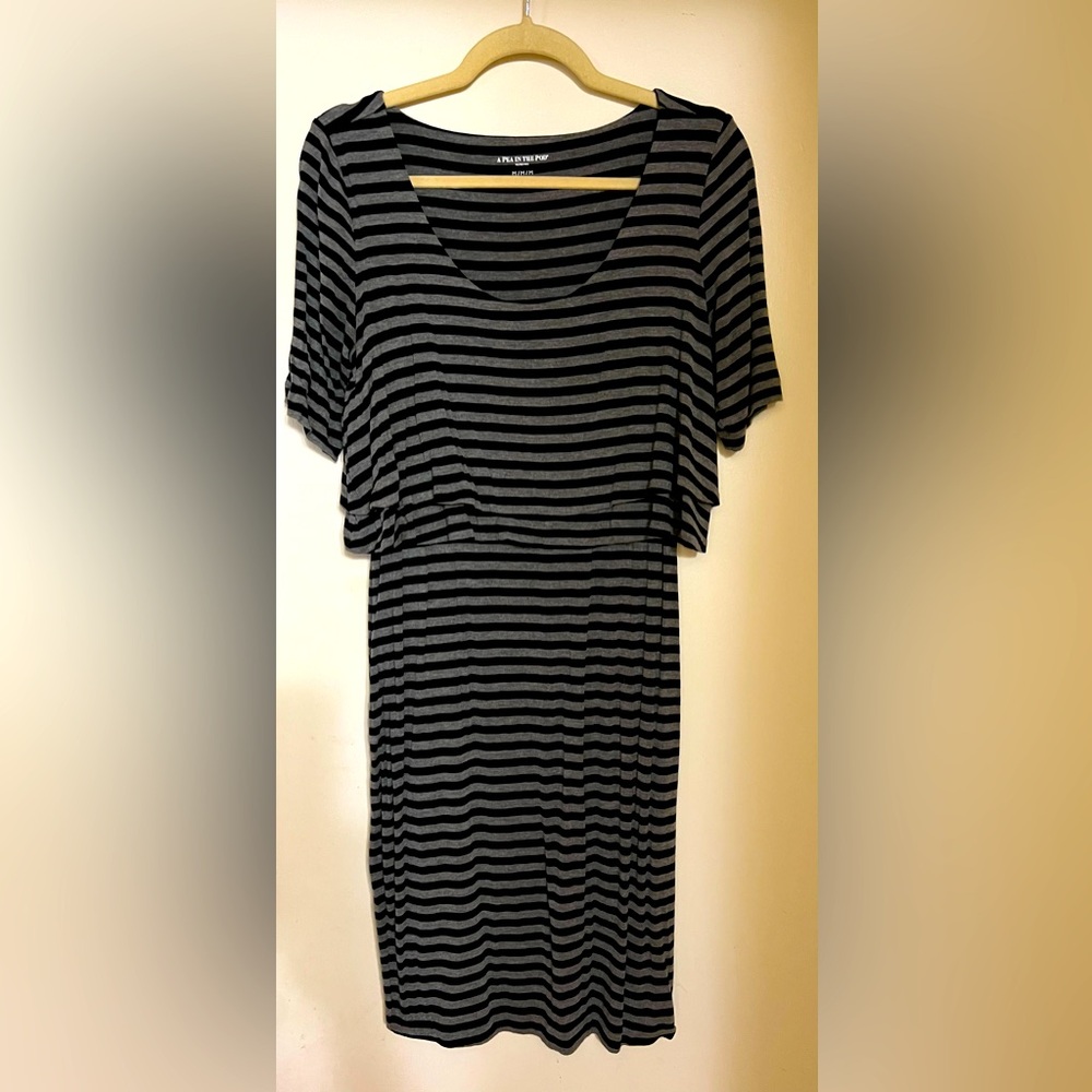 a Pea in the Pod Striped Nursing Dress